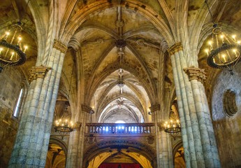 Interior of Viseu Cathedral, Portugal - obrazy, fototapety, plakaty