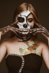 Female ghost with closed eyes