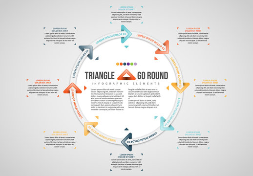 Circle with Triangle Arrows Info Chart Layout