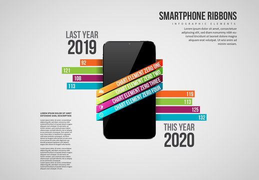 Smartphone with Ribbons Info Chart Layout