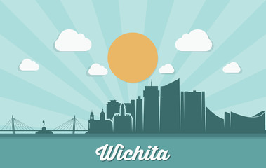 Obraz premium Wichita skyline - United States of America - USA - Kansas - vector illustration