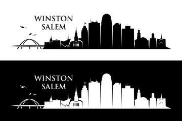 Winston - Salem skyline - North Carolina, United States of America, USA - vector illustration