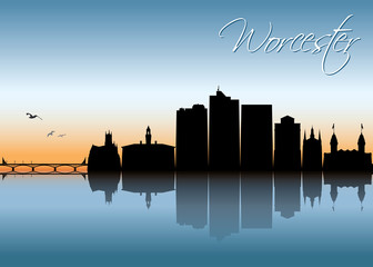 Fototapeta premium Worcester skyline - Massachusetts, United States of America, USA - vector illustration