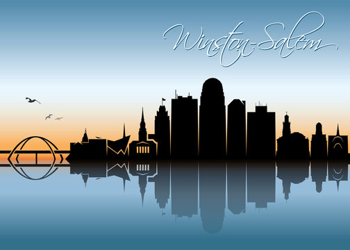Winston - Salem skyline - North Carolina, United States of America, USA - vector illustration