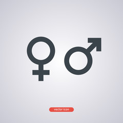 Gender black icons isolated on gray background. Vector illustration.