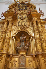 Fototapeta na wymiar TOLEDO - MARCH 8: Baroque side altar of Saint Joseph from church Iglesia de san Idefonso on March 8, 2013 in Toledo, Spain.