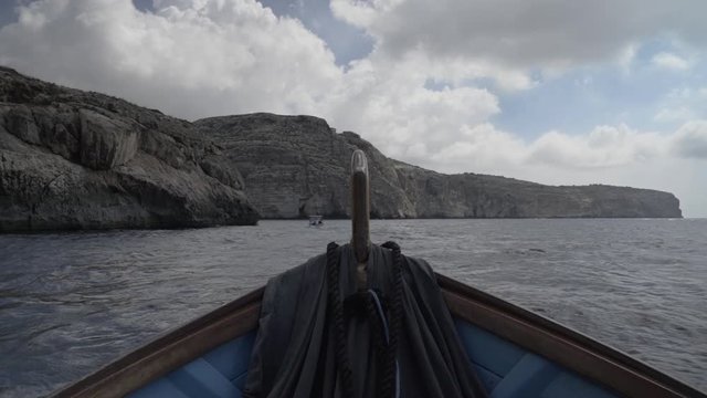 Boat Trip along the Mediterranean Coastal Cliffs - Blue Grotto, Malta