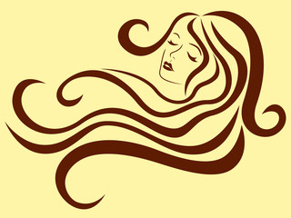 Charming woman with hair in flow