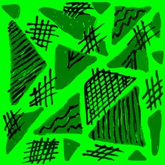 Seamless surface pattern design with linear ornament. triangles and grid line pattern