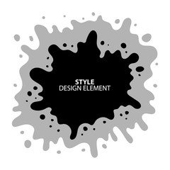 Black ink splatter. Vector blob, black paint.Vector ink spot background. Black and white design element.