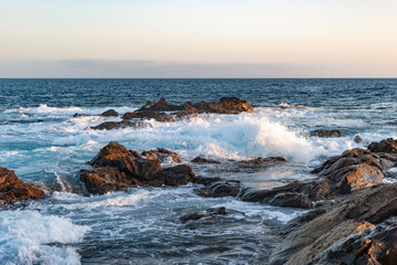 
gentle sunset over the atlantic ocean