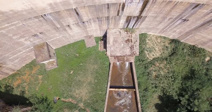 Aerial view of a dam crawn