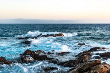 gentle sunset over the atlantic ocean