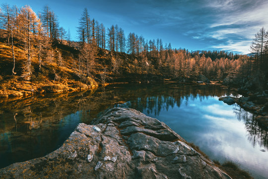 fall season in mountain - Alpe Devero Piedmont Italy