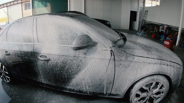 Cleaning car with using high pressure water