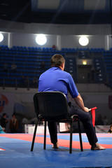 Obraz premium side judge on tatami in karate