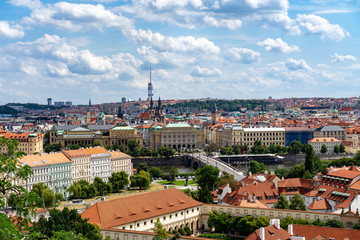 Fototapeta na wymiar Aerial view of Prague Czech Republic from Castle.