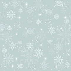 Light Christmas seamless Pattern with light effects and snowflakes
