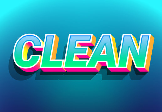 3D Bold and Colorful Text Effect