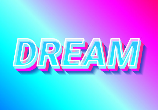 Pink and Blue Text Effect