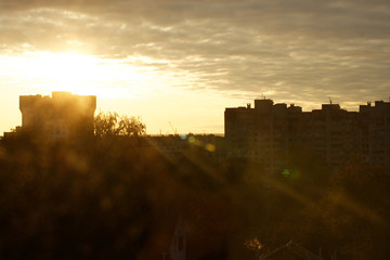 Fototapeta premium sunset over the city