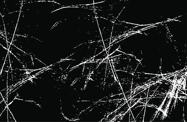 Cracked Surface Grunge Texture Vector. Uneven Overlay. Distressed Grungy Effect. Vector Illustration.Black Isolated on White Background. EPS 10.