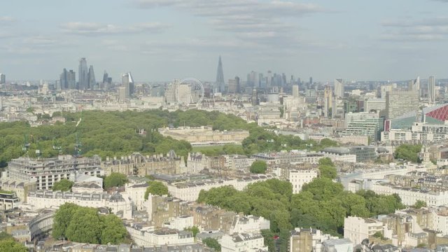 Buckingham Palace aerial establishing shot