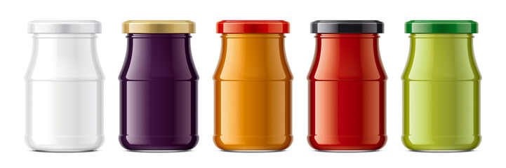 Set of Glass Jar Mockup. 