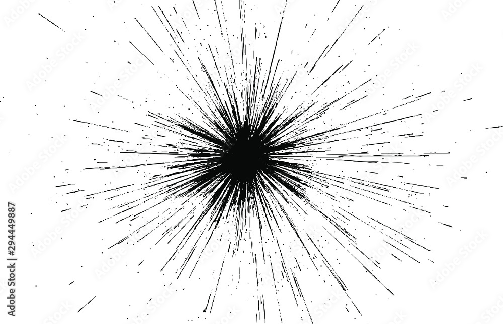 Poster circular starburst explosion texture. distressed uneven grunge background. abstract vector illustrat