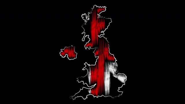 Belfast great britain coloring the map and flag. Motion design.