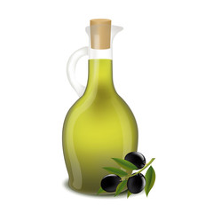 Bottle Of Olive Oil Isolated White Background