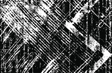 Rough, irregular texture composed of monochrome geometric elements. Overlay distressed grunge background. Abstract vector illustration. Isolated on white background. EPS10