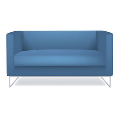 Blue Sofa Isolated White Background