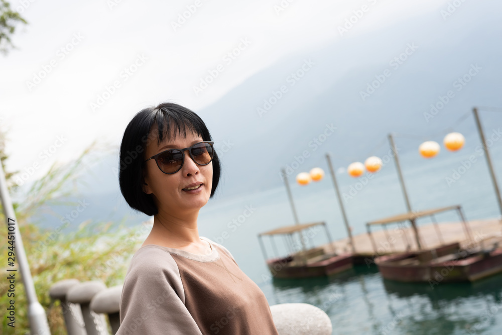 Wall mural portrait of asian woman