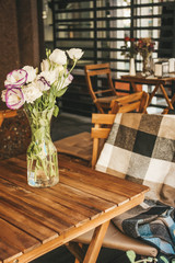 bouquet of flowers in a vase on the table