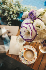 bouquet of flowers in a vase on the table
