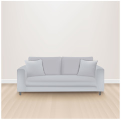 Sofa Bed With Isolated Grey Background
