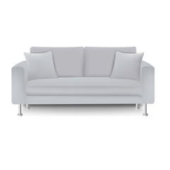Grey Sofa Bed With Isolated White Background