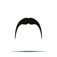 Black mustache creative flat retro desing. Simply and trendy design. Amazing fit for brands, logo, barbershop, background. Mustache set isolated on white background with shadow