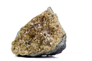 macro mineral stone grossular on a white background