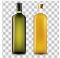 Olive And Sunflower OilIn Glass Bottle Transparent Background