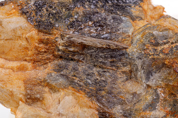 macro mineral stone sapphire on a white background