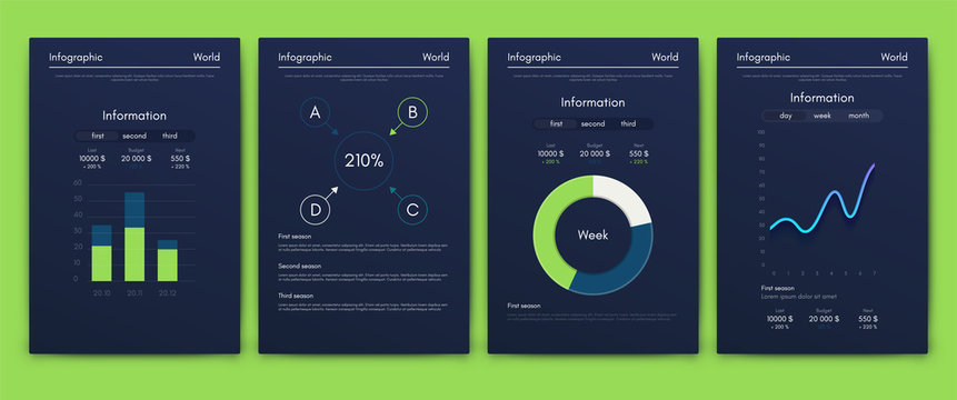 Modern infographic vector concept. Business graphics brochures.