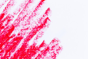 Red grungy crayons strockes texture background