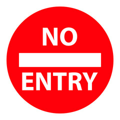 No entry Red Prohibition stop sign, Red circle warning and no entry or access  with symbol, simply vector graphic illustration, isolated on white background with 