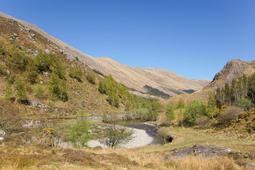 The river Shiel running through Glen Shiel in the Scottish highlands