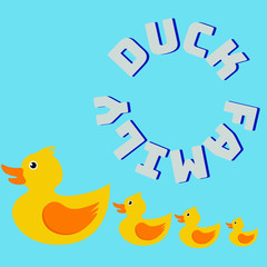 Classic yellow rubber duck, vector illustration and design element for kids, education and funny content. 