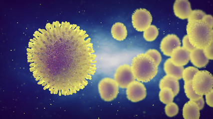 Influenza viruses infecting host organism, Seasonal influenza/flu vaccines - obrazy, fototapety, plakaty