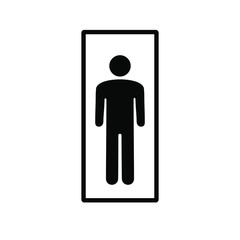 Male, man, gentlemen Toilet Sign vector illustration. Simply flat design for logo, objects and icons. Restroom for Male, Female, Ladies, Gentlemens. 