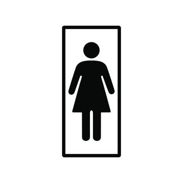 Female, lady Toilet Sign vector illustration. Simply flat design for logo, objects and icons. Restroom for Male, Female, Ladies, Gentlemens. 